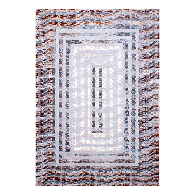 Brown Abstract Pattern Rug Polyester Washable Area Rug Washable Rug for Living Room