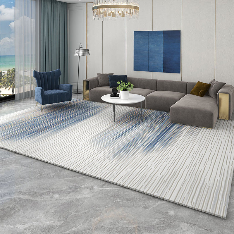 Light Grey Simple Rug Polyester Graphic Area Rug for Drawing Room