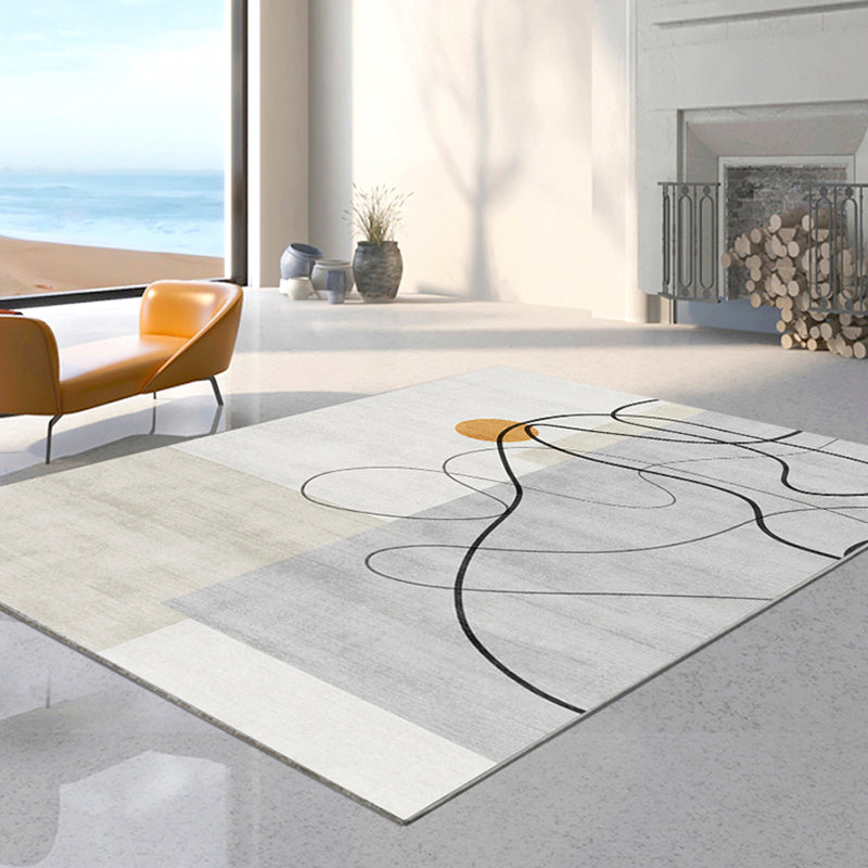 Brown Modern Rug Polyester Triangle Area Rug Stain Resistant Rug for Home Decor