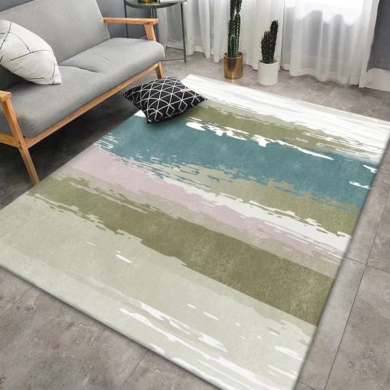 Beige Casual Carpet Polyester Graphic Carpet Washable Carpet for Living Room
