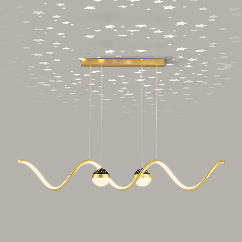 Linear Shape Island Lighting Ideas Modern Style Metal 3 Light Island Pendants