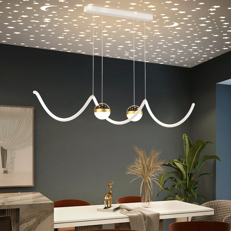 Linear Shape Island Lighting Ideas Modern Style Metal 3 Light Island Pendants