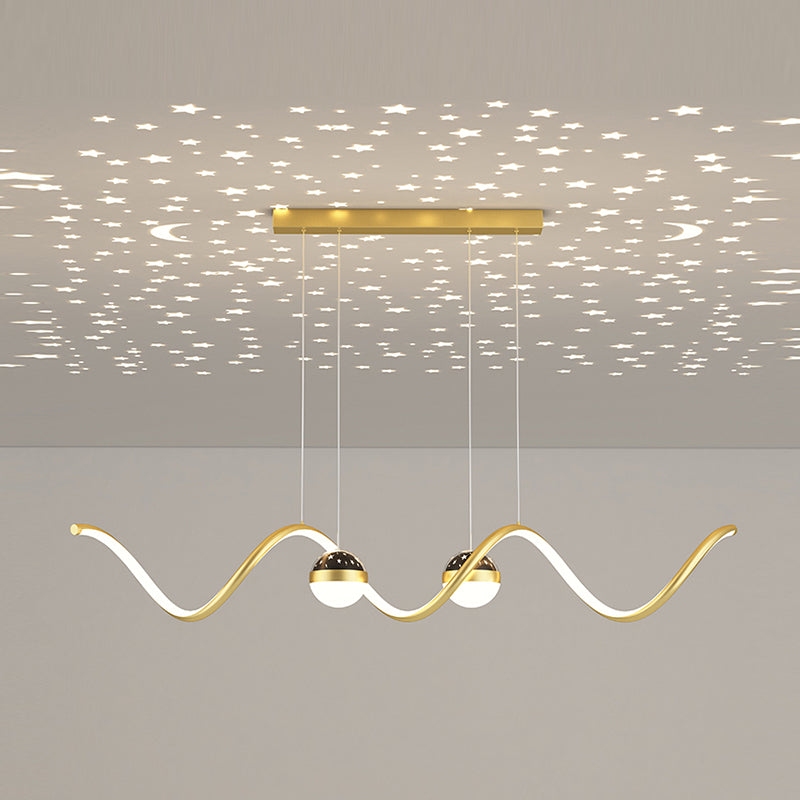 Linear Shape Island Lighting Ideas Modern Style Metal 3 Light Island Pendants