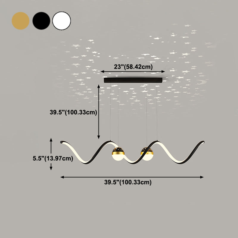 Linear Shape Island Lighting Ideas Modern Style Metal 3 Light Island Pendants