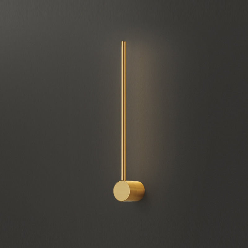 Nordic Style Wall Light Minimalist Straight LED Wall Sconce with Brass for Bedroom