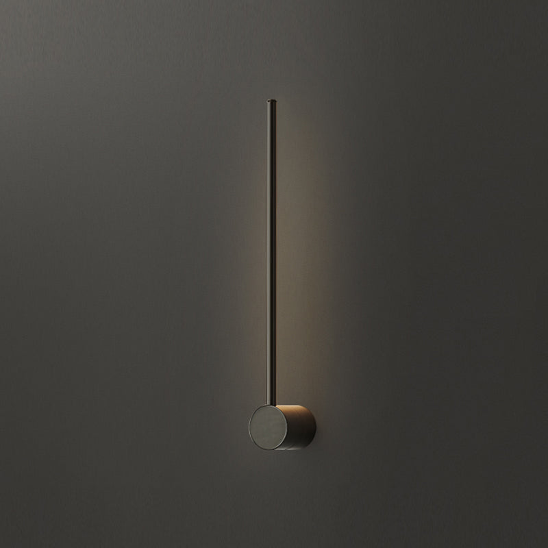 Nordic Style Wall Light Minimalist Straight LED Wall Sconce with Brass for Bedroom