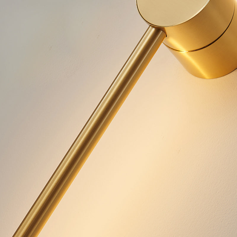 Nordic Style Wall Light Minimalist Straight LED Wall Sconce with Brass for Bedroom