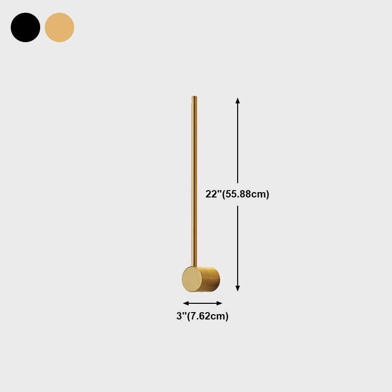 Nordic Style Wall Light Minimalist Straight LED Wall Sconce with Brass for Bedroom