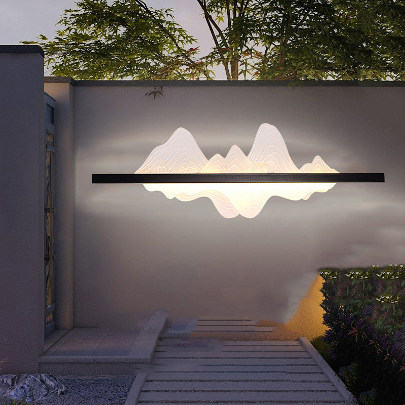 Unique Shade Metal Wall Sconce Modern Style Single Light Wall Lighting Fixtures in Black