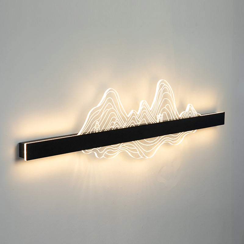 Unique Shade Metal Wall Sconce Modern Style Single Light Wall Lighting Fixtures in Black