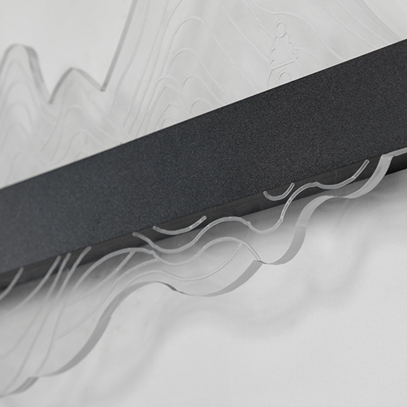 Unique Shade Metal Wall Sconce Modern Style Single Light Wall Lighting Fixtures in Black