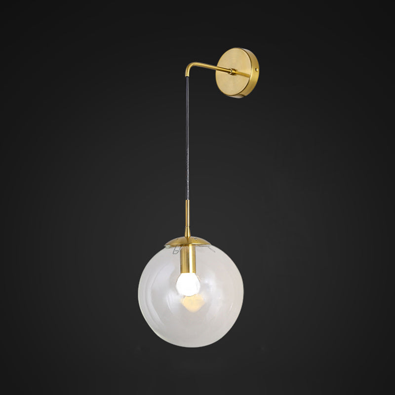 1 Light Globe Wall Sconces Industrial Style Glass Wall Mounted Lamps