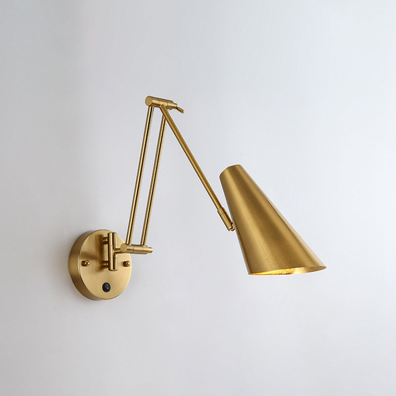 Modern Style Metal Wall Sconce 1 Light Wall Mount Light for Bedroom Bedside