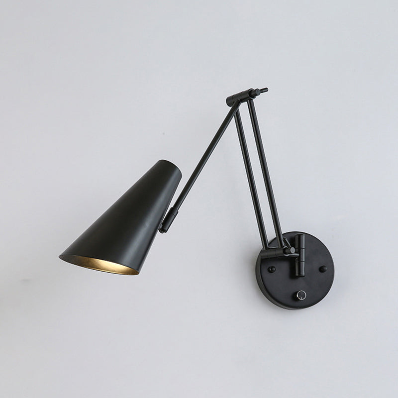 Modern Style Metal Wall Sconce 1 Light Wall Mount Light for Bedroom Bedside