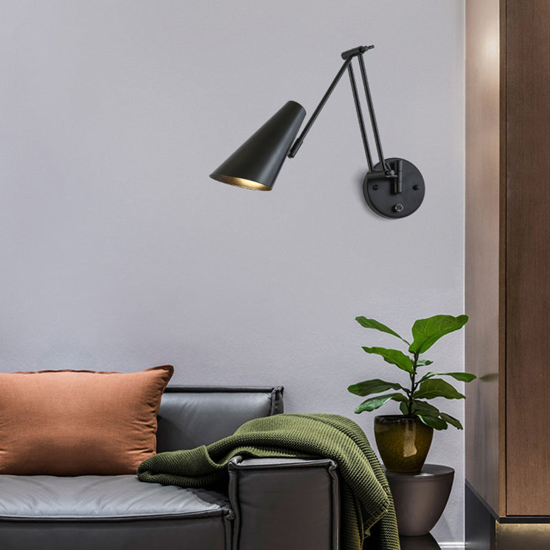 Modern Style Metal Wall Sconce 1 Light Wall Mount Light for Bedroom Bedside