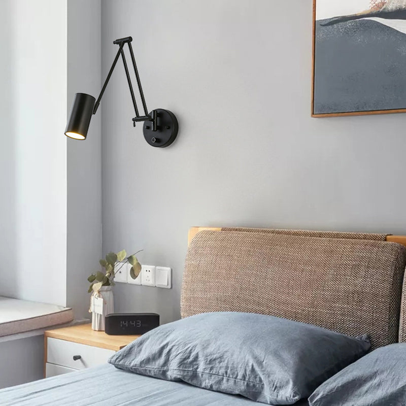 Modern Style Metal Wall Sconce 1 Light Wall Mount Light for Bedroom Bedside