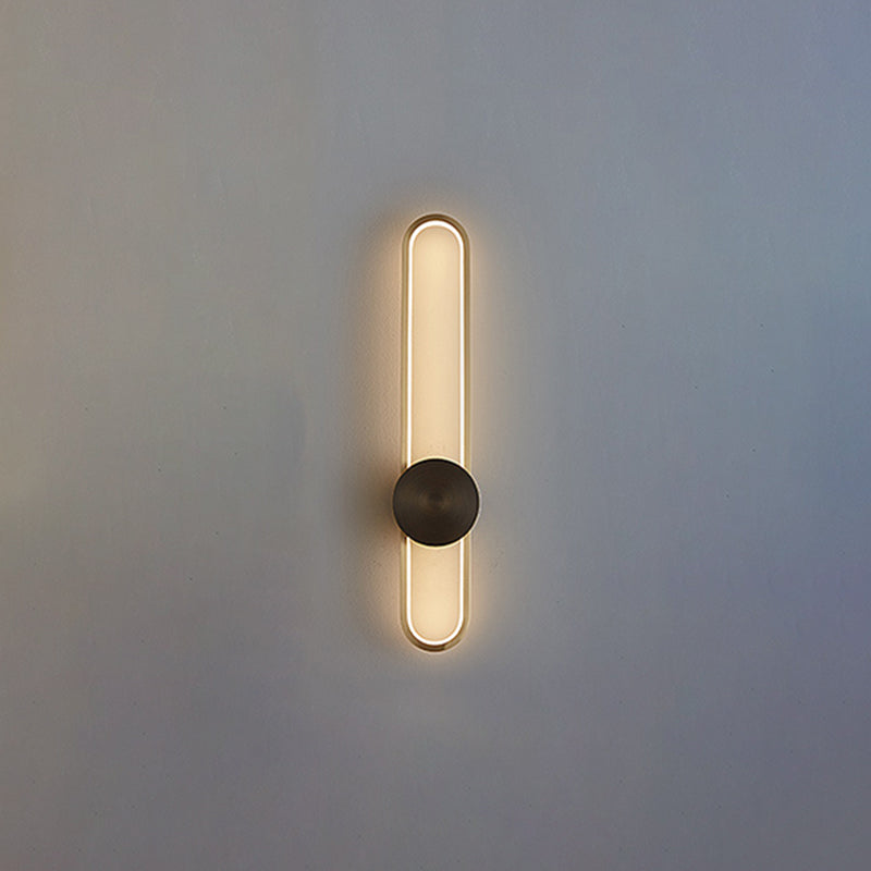 Metal Oval Shape Wall Mount Lighting Modern 1-Light Wall Mounted Light Fixture