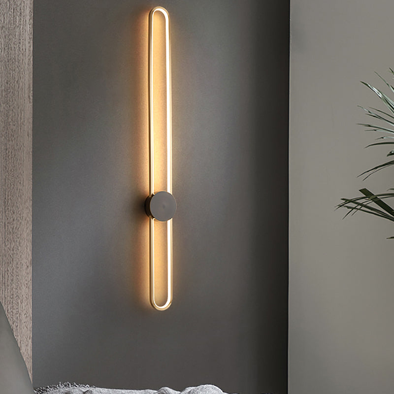 Metal Oval Shape Wall Mount Lighting Modern 1-Light Wall Mounted Light Fixture