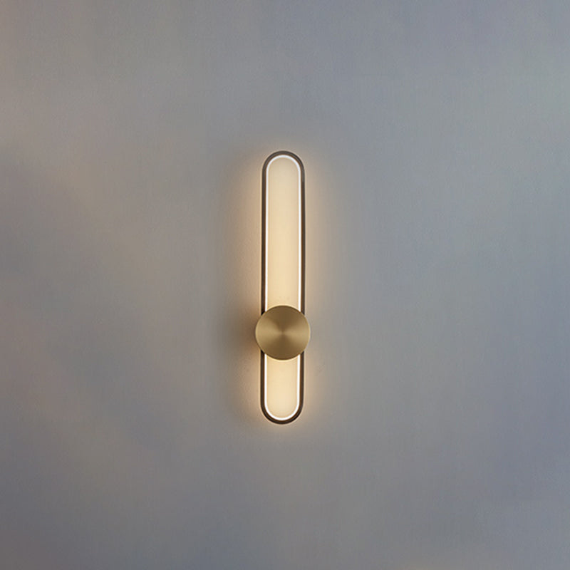 Metal Oval Shape Wall Mount Lighting Modern 1-Light Wall Mounted Light Fixture