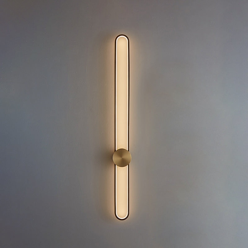 Metal Oval Shape Wall Mount Lighting Modern 1-Light Wall Mounted Light Fixture