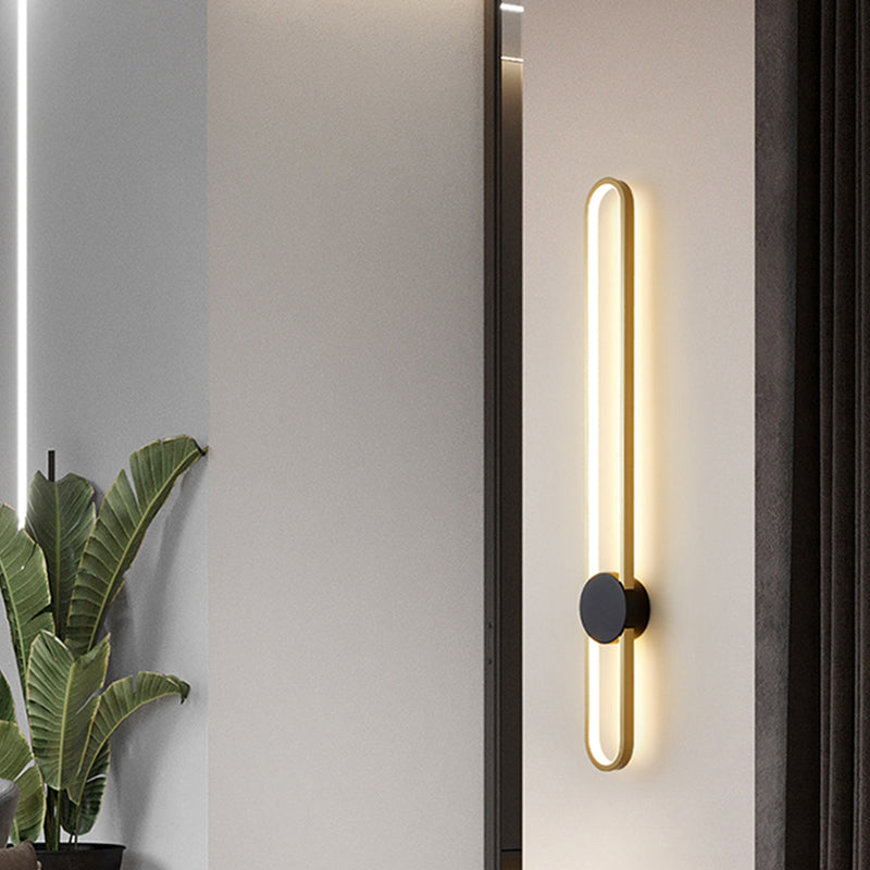 Metal Oval Shape Wall Mount Lighting Modern 1-Light Wall Mounted Light Fixture