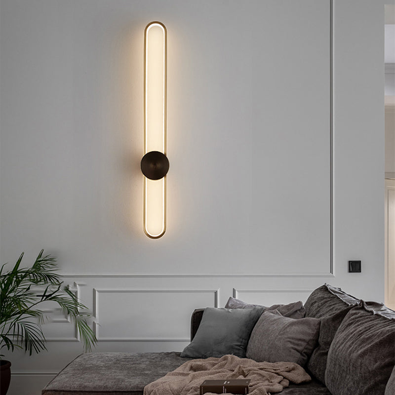 Metal Oval Shape Wall Mount Lighting Modern 1-Light Wall Mounted Light Fixture