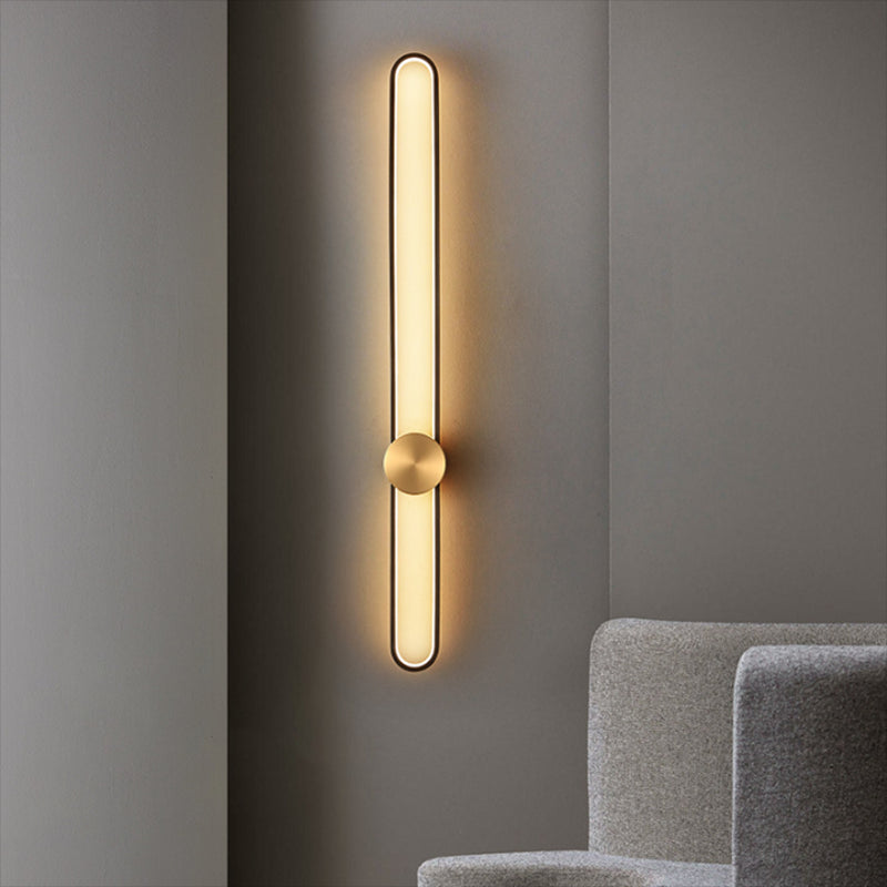 Metal Oval Shape Wall Mount Lighting Modern 1-Light Wall Mounted Light Fixture