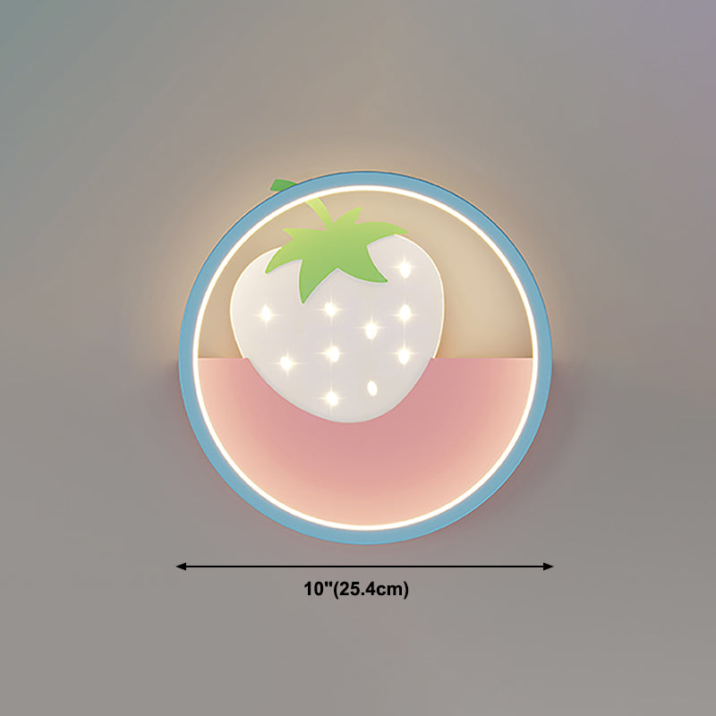 Metal Geometric Shape Wall Light Lovely Colorful LED Wall Sconce for Kid's Room