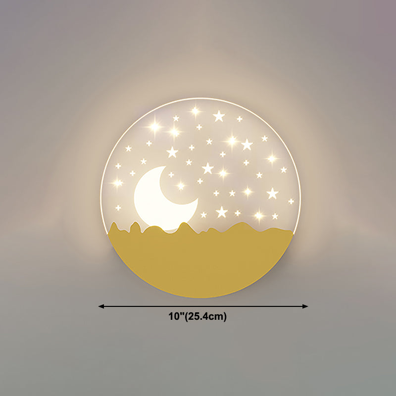 Metal Geometric Shape Wall Light Lovely Colorful LED Wall Sconce for Kid's Room