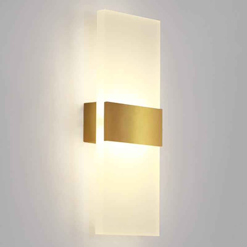 Rectangle Shape Metal Wall Light Modern Style 1 Light Wall Mounted Light Fixture
