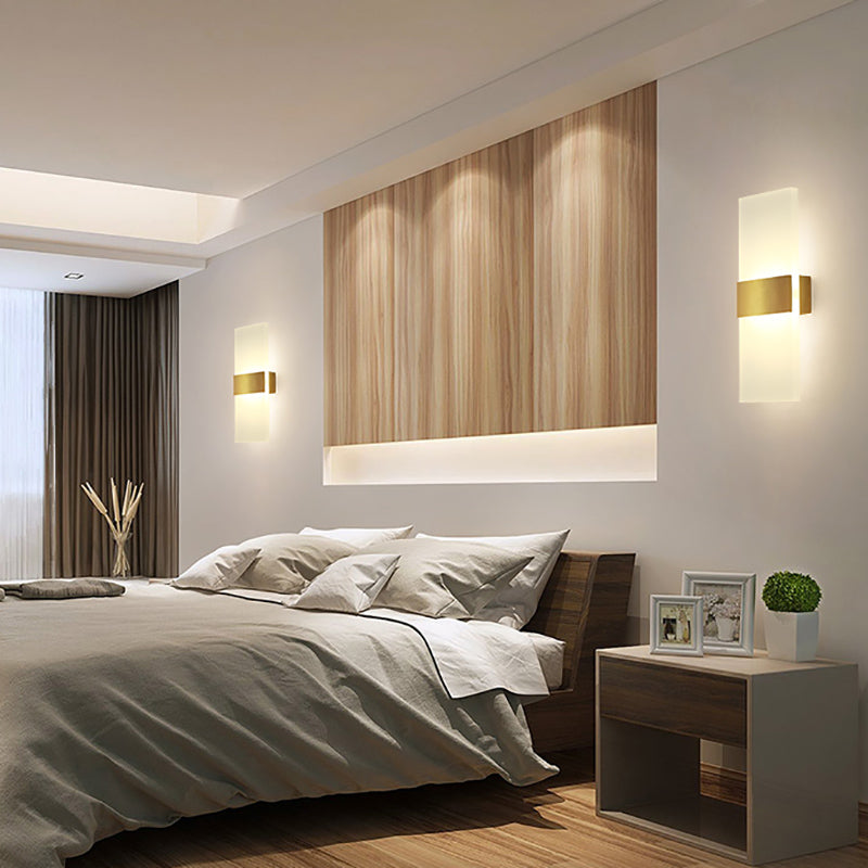 Rectangle Shape Metal Wall Light Modern Style 1 Light Wall Mounted Light Fixture