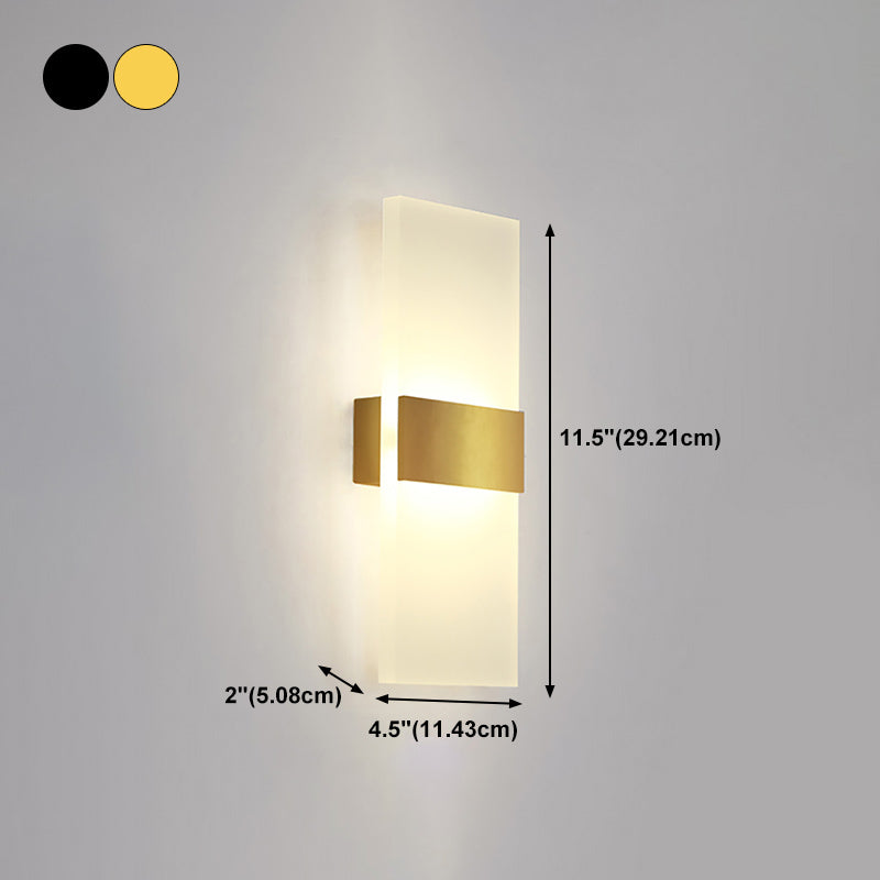 Rectangle Shape Metal Wall Light Modern Style 1 Light Wall Mounted Light Fixture
