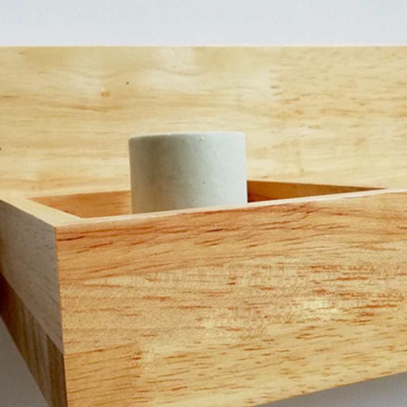 Creative Wooden Wall Light without Plants Modern Style Glass Shade Wall Light Fixture