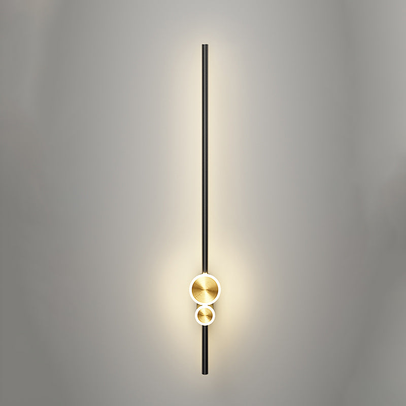 Linear Shape Metal Wall Lights Modern Style 3 Light Wall Mounted Light Fixtures in Black