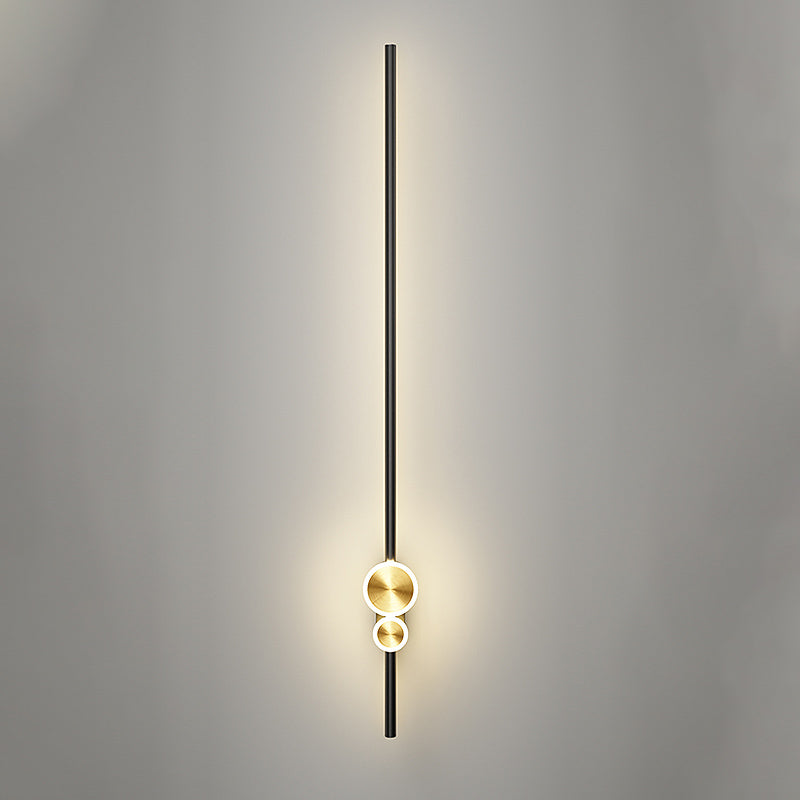 Linear Shape Metal Wall Lights Modern Style 3 Light Wall Mounted Light Fixtures in Black