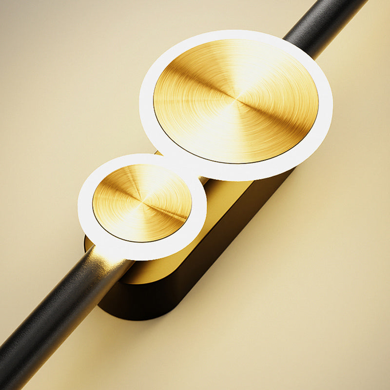 Linear Shape Metal Wall Lights Modern Style 3 Light Wall Mounted Light Fixtures in Black