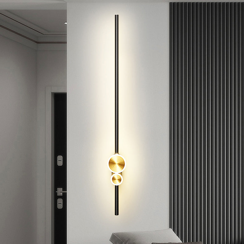 Linear Shape Metal Wall Lights Modern Style 3 Light Wall Mounted Light Fixtures in Black