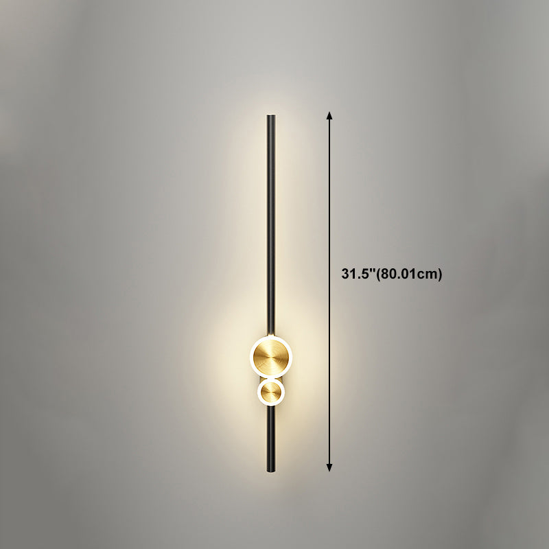Linear Shape Metal Wall Lights Modern Style 3 Light Wall Mounted Light Fixtures in Black