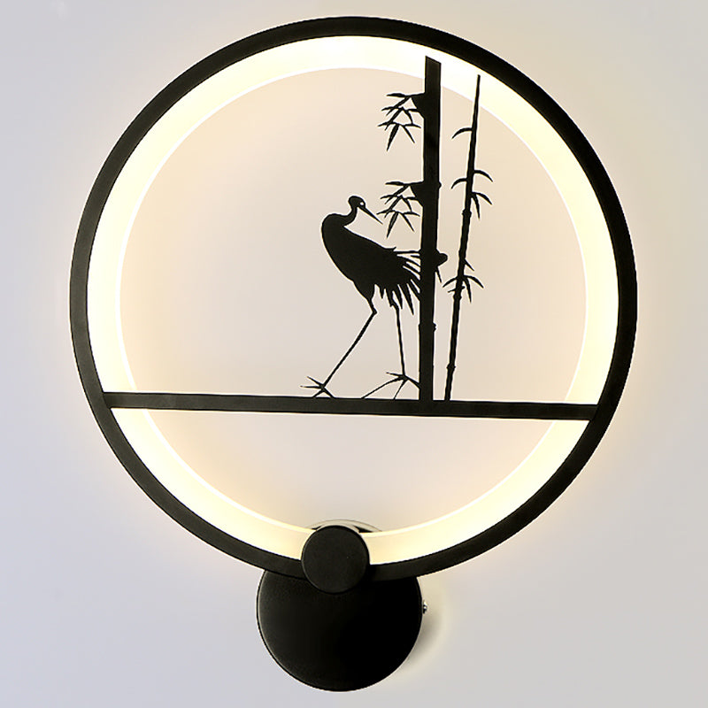 Unique Shape Metal Wall Light Modern Style 1-Light Wall Mounted Light Fixture in Black