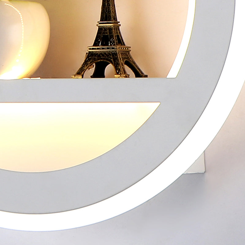 Unique Shape Metal Wall Light Modern Style 1-Light Wall Mounted Light Fixture in Black