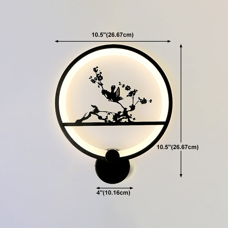 Unique Shape Metal Wall Light Modern Style 1-Light Wall Mounted Light Fixture in Black