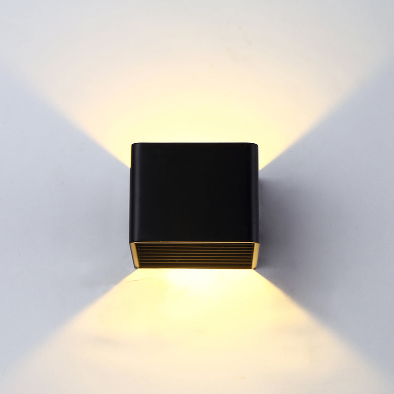 Rectangle Shape Metal Wall Light Modern Style 1 Light Wall Mounted Light Fixture