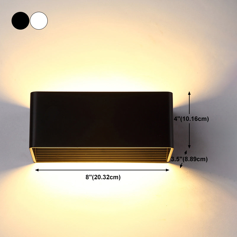 Rectangle Shape Metal Wall Light Modern Style 1 Light Wall Mounted Light Fixture