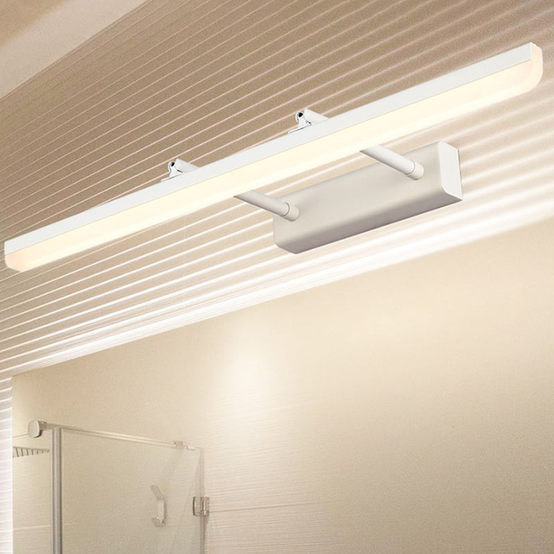 Metal Linear Shape Mirror Wall Light Modern 1-Light Swing Arm Mirror Wall Mount Light