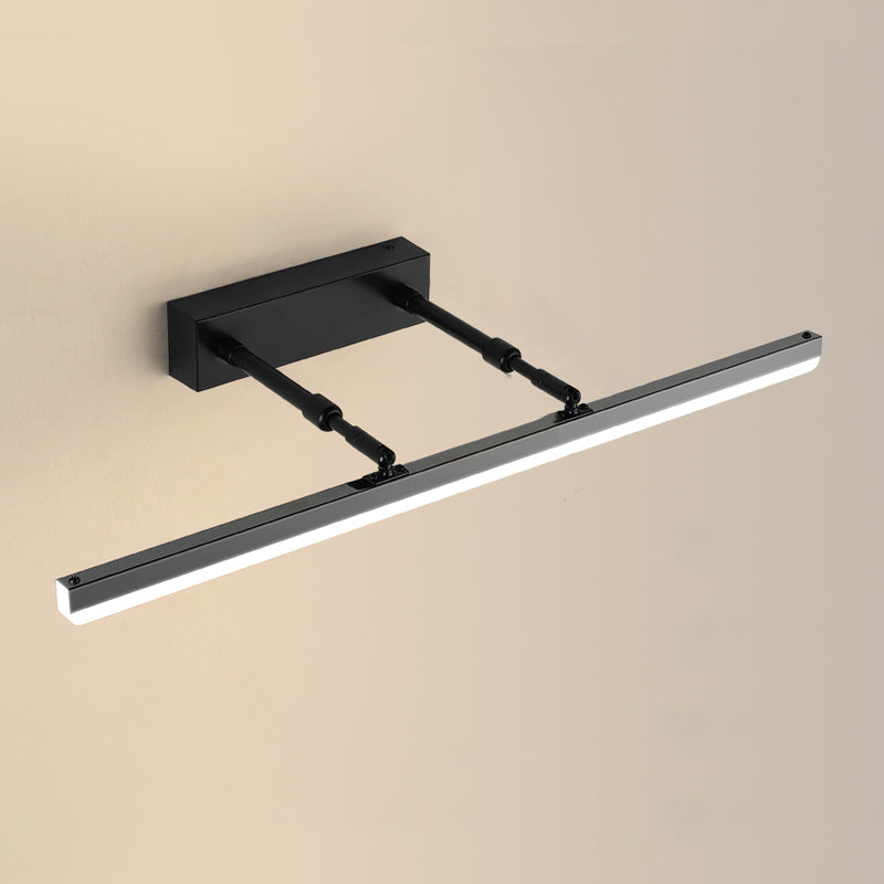 Metal Linear Shape Mirror Wall Light Modern 1-Light Swing Arm Mirror Wall Mount Light