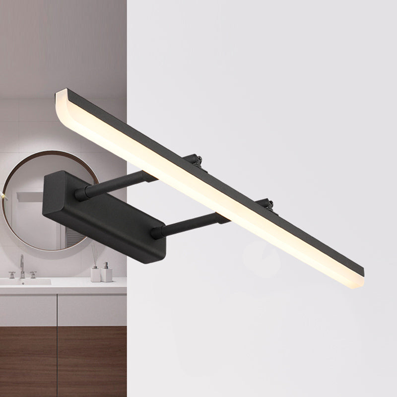 Metal Linear Shape Mirror Wall Light Modern 1-Light Swing Arm Mirror Wall Mount Light