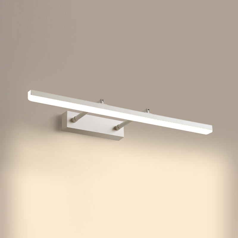 Metal Linear Shape Mirror Wall Light Modern 1-Light Swing Arm Mirror Wall Mount Light