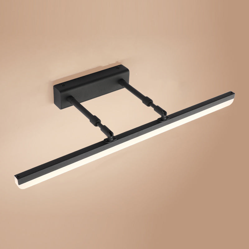 Metal Linear Shape Mirror Wall Light Modern 1-Light Swing Arm Mirror Wall Mount Light