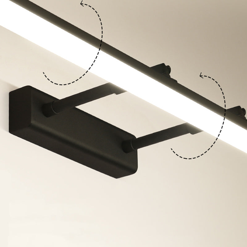 Metal Linear Shape Mirror Wall Light Modern 1-Light Swing Arm Mirror Wall Mount Light