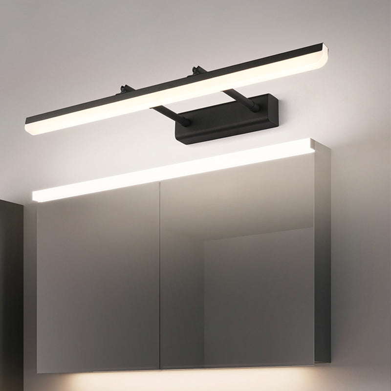 Metal Linear Shape Mirror Wall Light Modern 1-Light Swing Arm Mirror Wall Mount Light